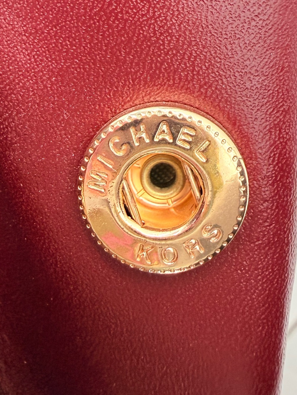 MICHAEL KORS Mott Leather Backpack Burgundy Merlot Gold Tone Hardware - Picture 9 of 11